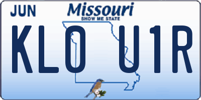 MO license plate KL0U1R