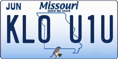 MO license plate KL0U1U