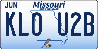 MO license plate KL0U2B