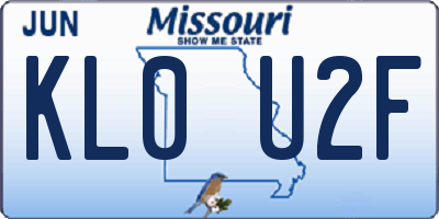 MO license plate KL0U2F