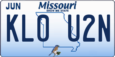 MO license plate KL0U2N