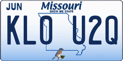 MO license plate KL0U2Q