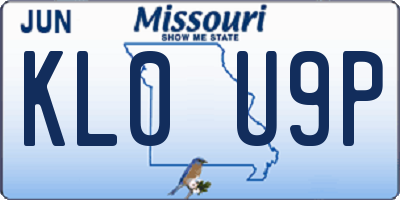 MO license plate KL0U9P