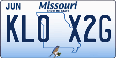 MO license plate KL0X2G