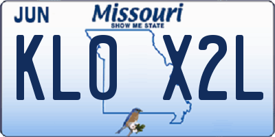 MO license plate KL0X2L