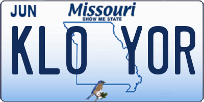 MO license plate KL0Y0R