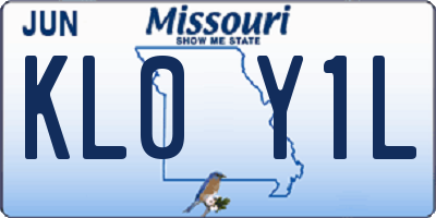 MO license plate KL0Y1L