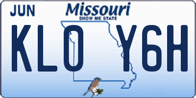 MO license plate KL0Y6H