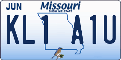 MO license plate KL1A1U