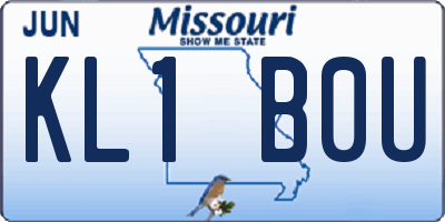 MO license plate KL1B0U