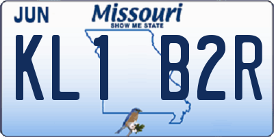 MO license plate KL1B2R