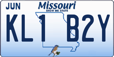 MO license plate KL1B2Y