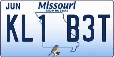 MO license plate KL1B3T