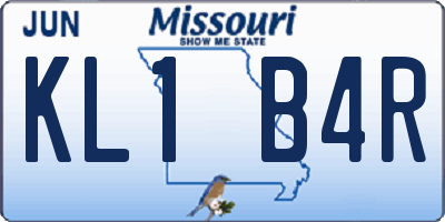 MO license plate KL1B4R