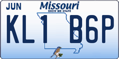 MO license plate KL1B6P