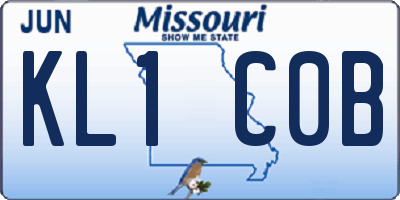 MO license plate KL1C0B