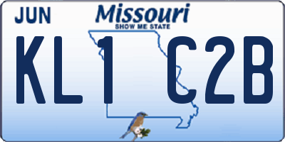 MO license plate KL1C2B