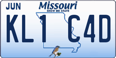 MO license plate KL1C4D