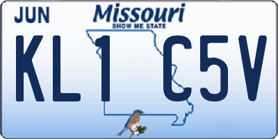 MO license plate KL1C5V