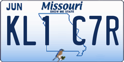 MO license plate KL1C7R