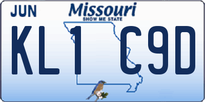 MO license plate KL1C9D