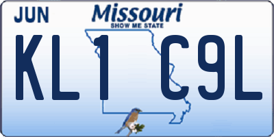 MO license plate KL1C9L