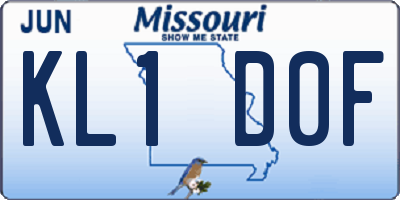 MO license plate KL1D0F
