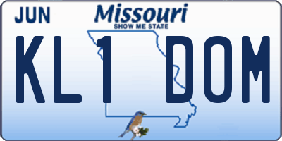 MO license plate KL1D0M