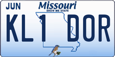 MO license plate KL1D0R