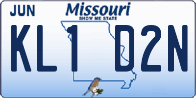 MO license plate KL1D2N