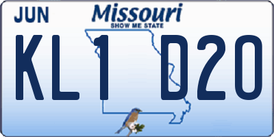 MO license plate KL1D2O