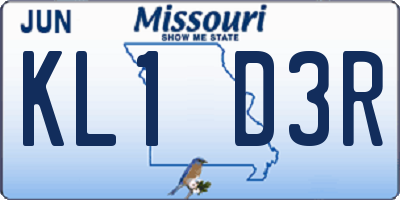 MO license plate KL1D3R