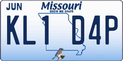 MO license plate KL1D4P
