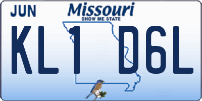MO license plate KL1D6L