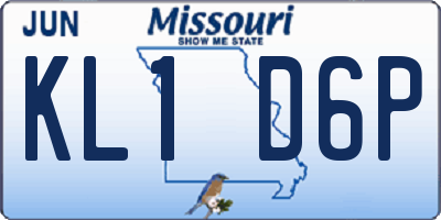 MO license plate KL1D6P