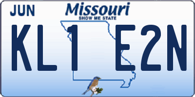 MO license plate KL1E2N