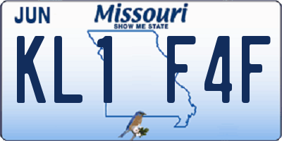 MO license plate KL1F4F