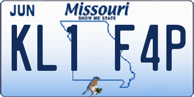 MO license plate KL1F4P