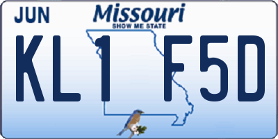 MO license plate KL1F5D