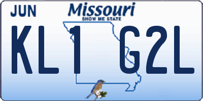 MO license plate KL1G2L