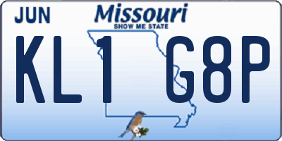 MO license plate KL1G8P