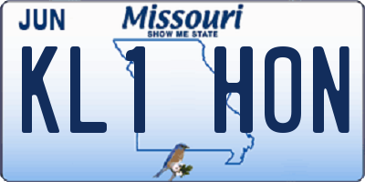 MO license plate KL1H0N