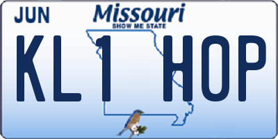 MO license plate KL1H0P