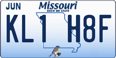 MO license plate KL1H8F