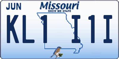 MO license plate KL1I1I