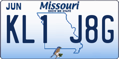 MO license plate KL1J8G
