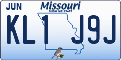 MO license plate KL1J9J