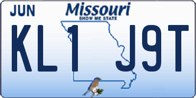 MO license plate KL1J9T