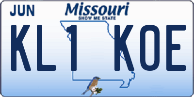 MO license plate KL1K0E