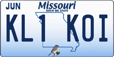 MO license plate KL1K0I